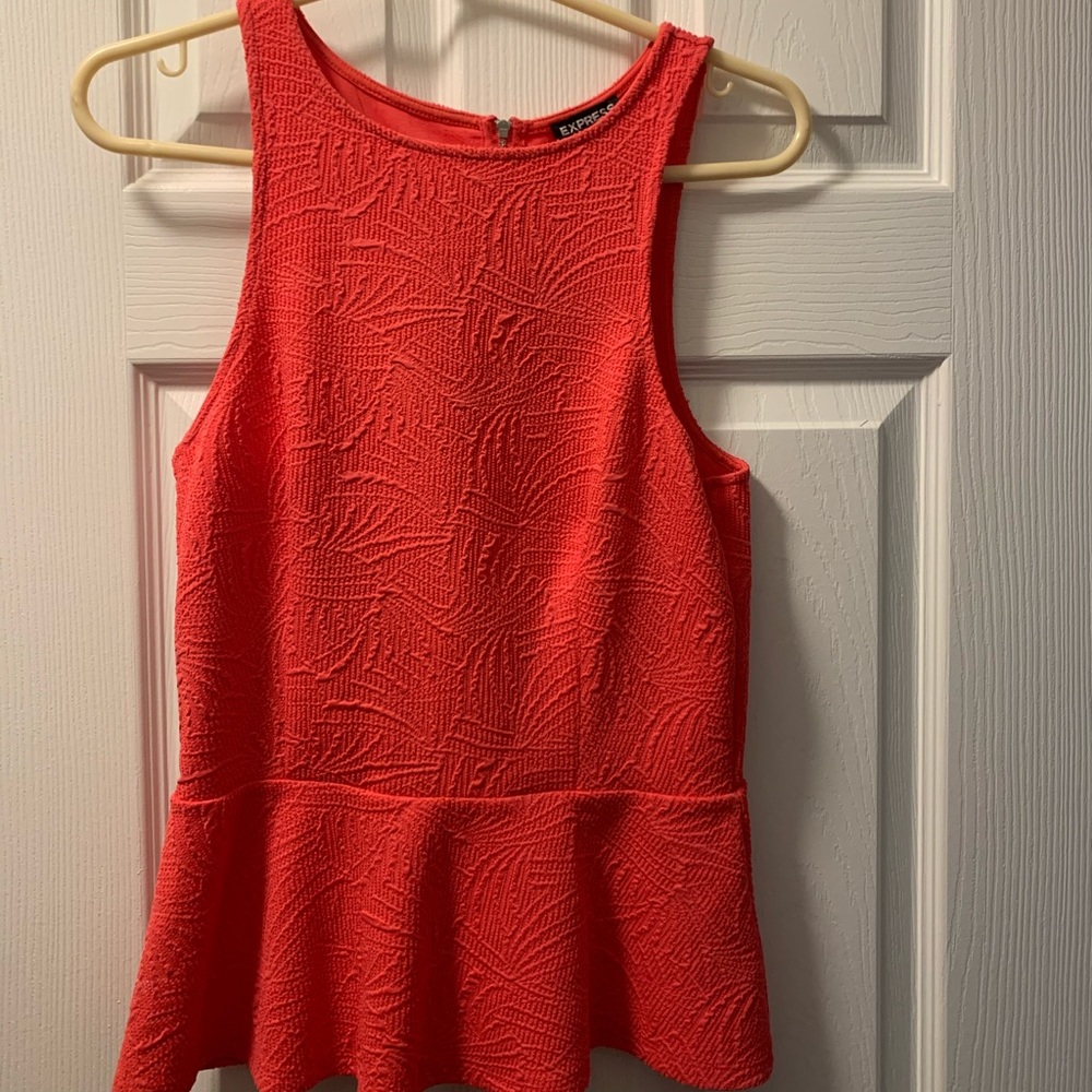 Coral peplum top